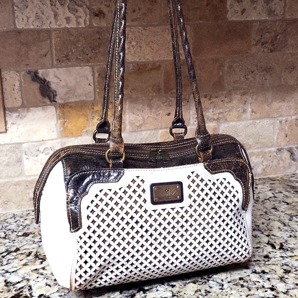 Patricia Nash Crackled Distressed Shoulder Bag Satchel